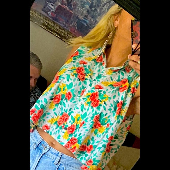 Vintage button up crop top - Picture 1 of 4